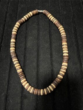 L👀K 3 for $10 Handcrafted Brown and Cream Beaded Necklace